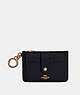 COACH®,ATTACHMENT CARD CASE,Crossgrain Leather,Gold/Midnight Navy,Front View