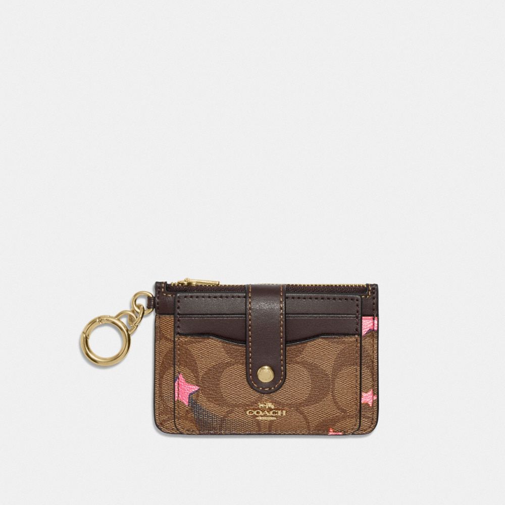 COACH® Attachment Card Case In Signature Canvas With Disco Star Print