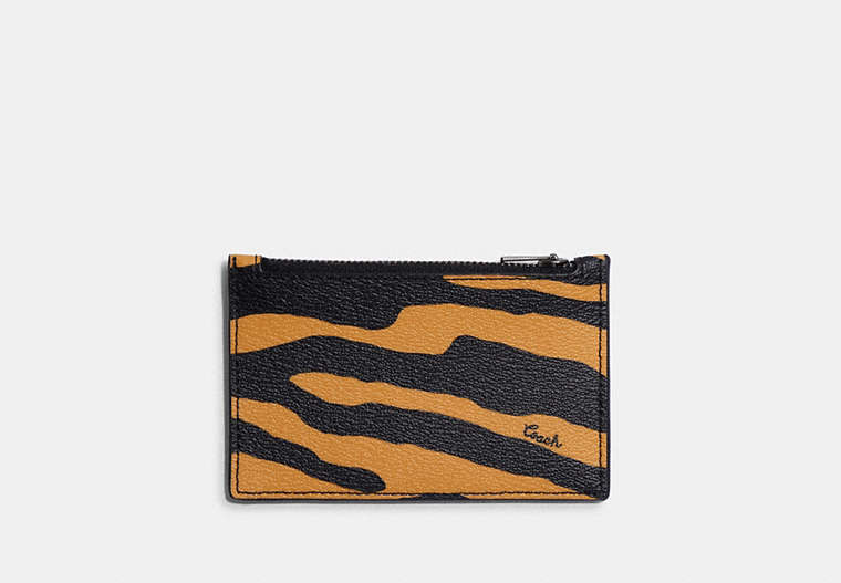 Zip Card Case With Tiger Print image number 0
