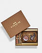 Boxed Mini Boxy Cosmetic Case And Hair Ties Set In Signature Canvas With Disco Patches