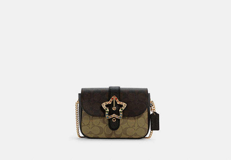 Gemma Crossbody In Blocked Signature Canvas With Star Buckle