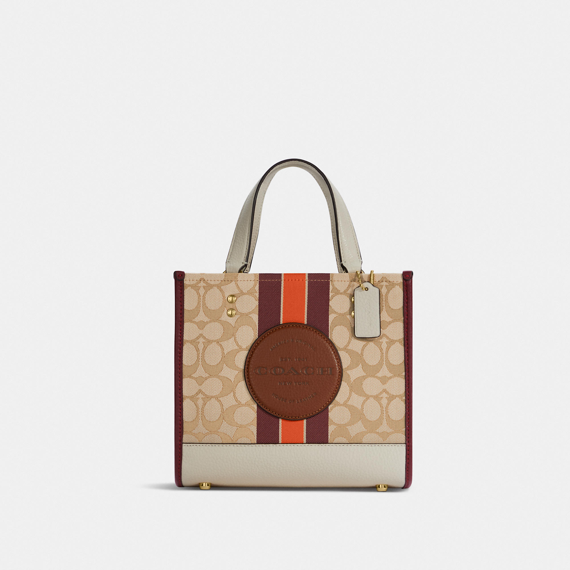 Coach Women's Dempsey Tote 22 In Signature Jacquard With Stripe And ...