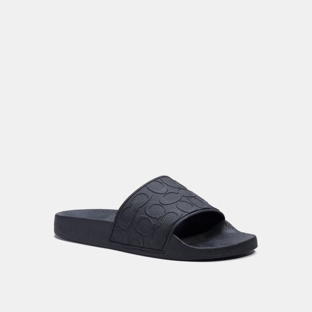 Coach Black Signature Pool Slides ModeSens