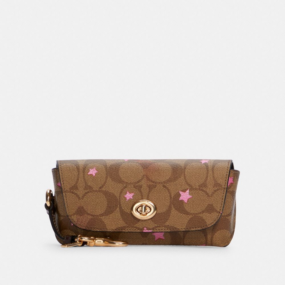 COACH® Sunglass Case In Signature Canvas With Disco Star Print