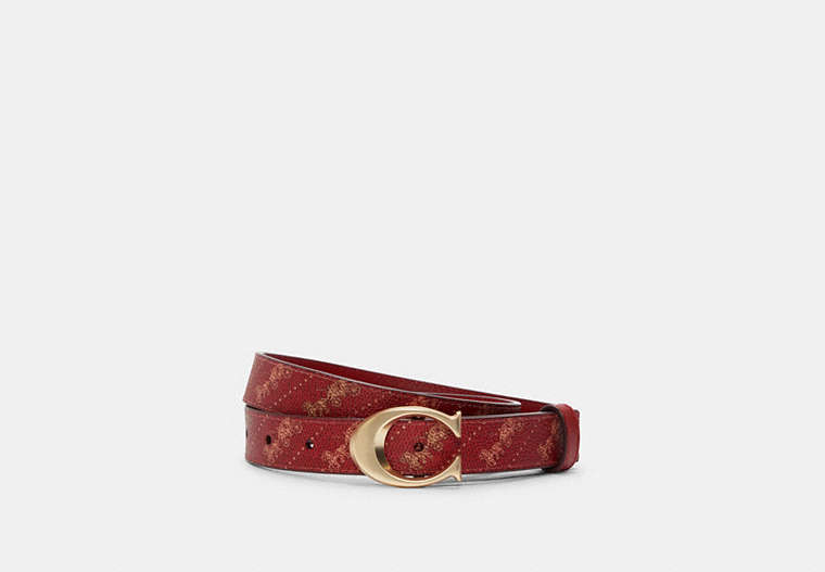 Signature Buckle Belt With Horse And Carriage Print, 25 Mm