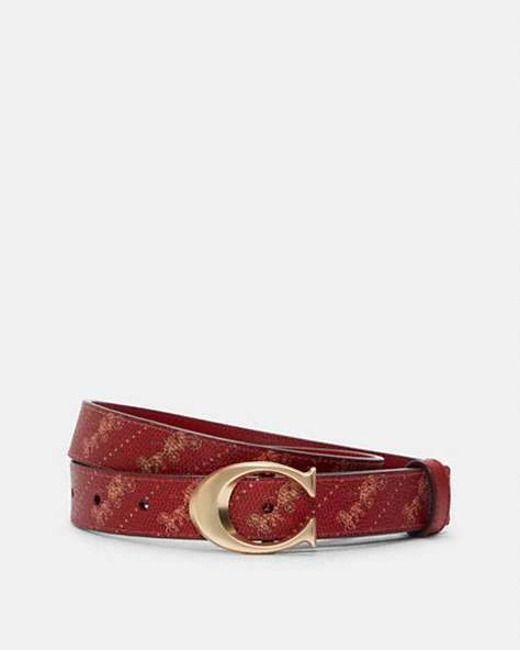 Signature Buckle Belt With Horse And Carriage Print, 25 Mm