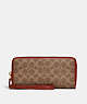 COACH®,CONTINENTAL WALLET IN SIGNATURE CANVAS,Signature Coated Canvas,Mini,Brass/Tan/Rust,Front View