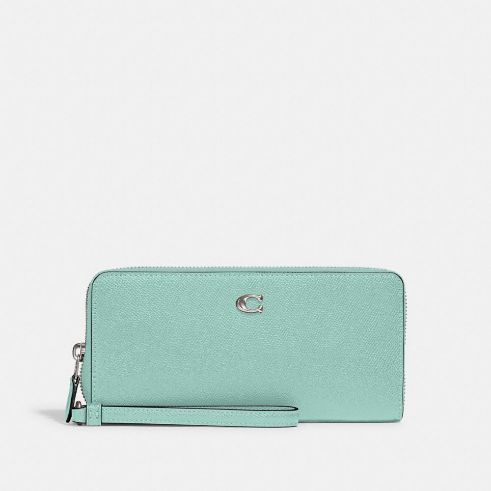 Coach Continental Wallet In Silver/faded Blue
