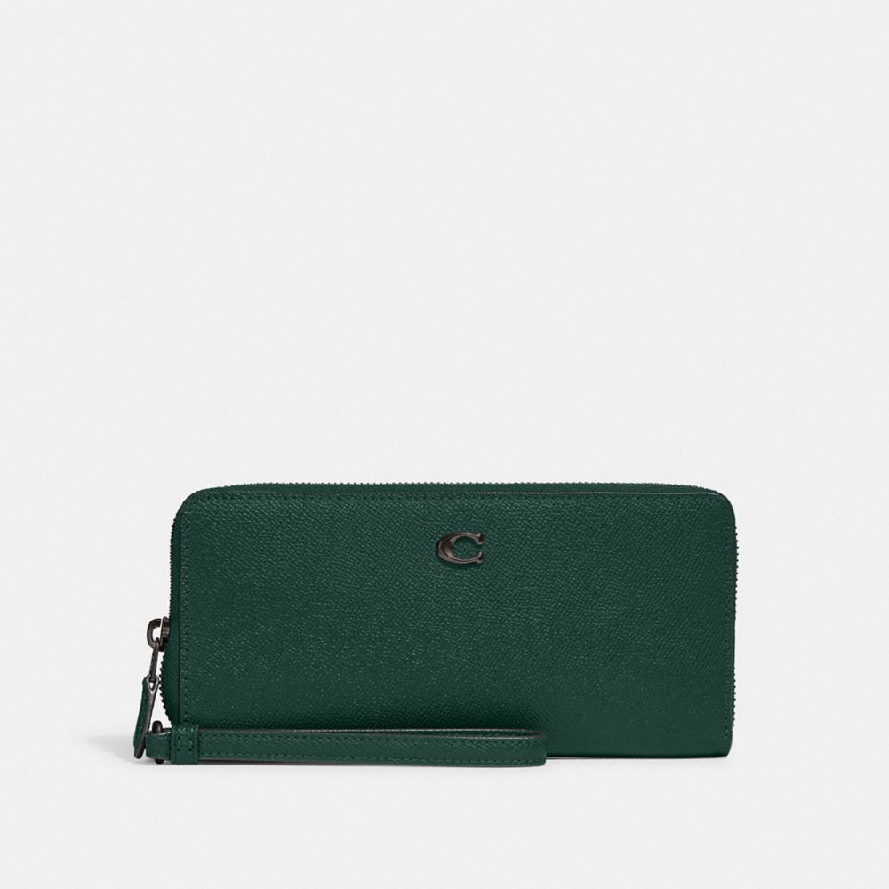 Coach Continental Wallet In Pewter/forest