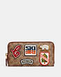 Accordion Zip Wallet In Signature Canvas With Patches