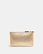 COACH®,SMALL WRISTLET,Pebble Leather,Mini,Brass/Metallic Soft Gold,Back View