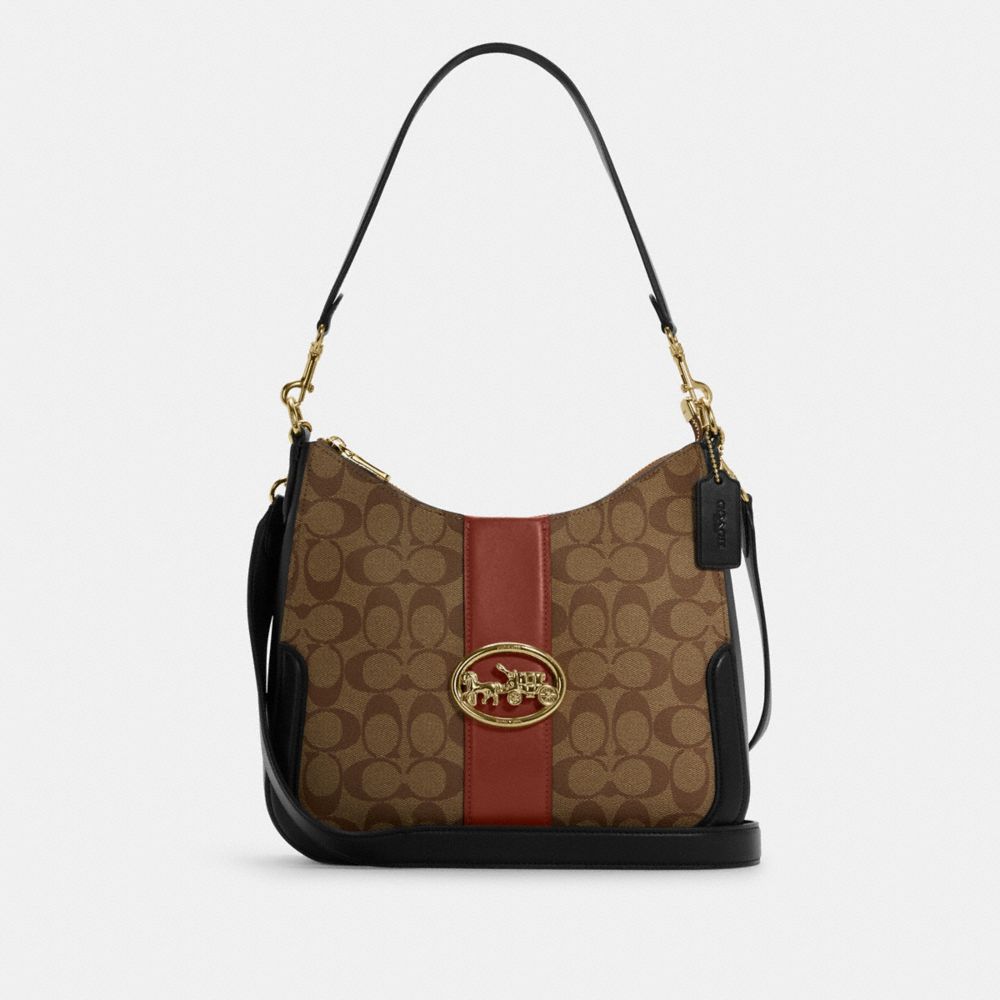 Georgie Hobo In Colorblock Signature Canvas image number 0