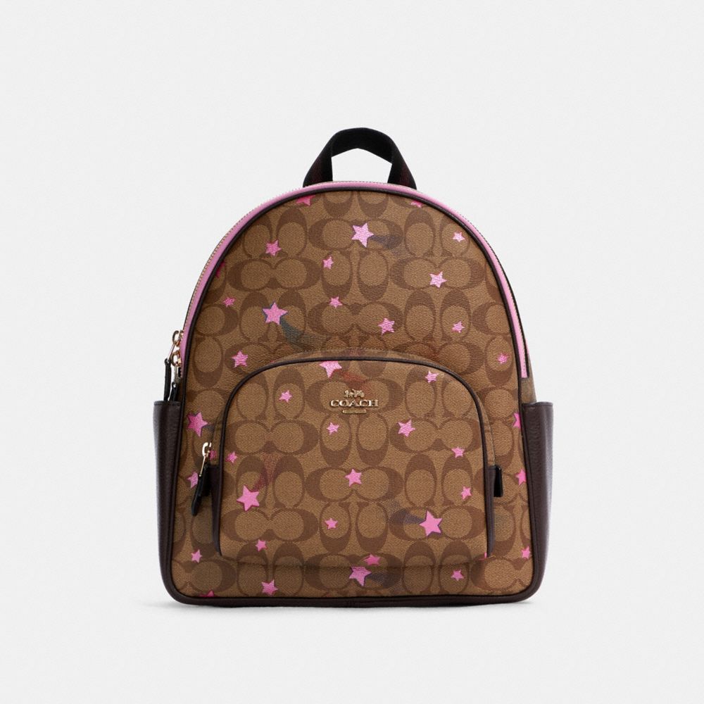 court backpack in signature canvas with vintage mini rose print