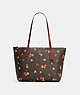 COACH® | Zip Top Tote In Signature Canvas With Ornament Print