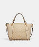 COACH®,KACEY SATCHEL IN COLORBLOCK SIGNATURE CANVAS,Signature Coated Canvas/Smooth Leather/Exotic,Large,Gold/Light Khaki/Ivory Multi,Front View