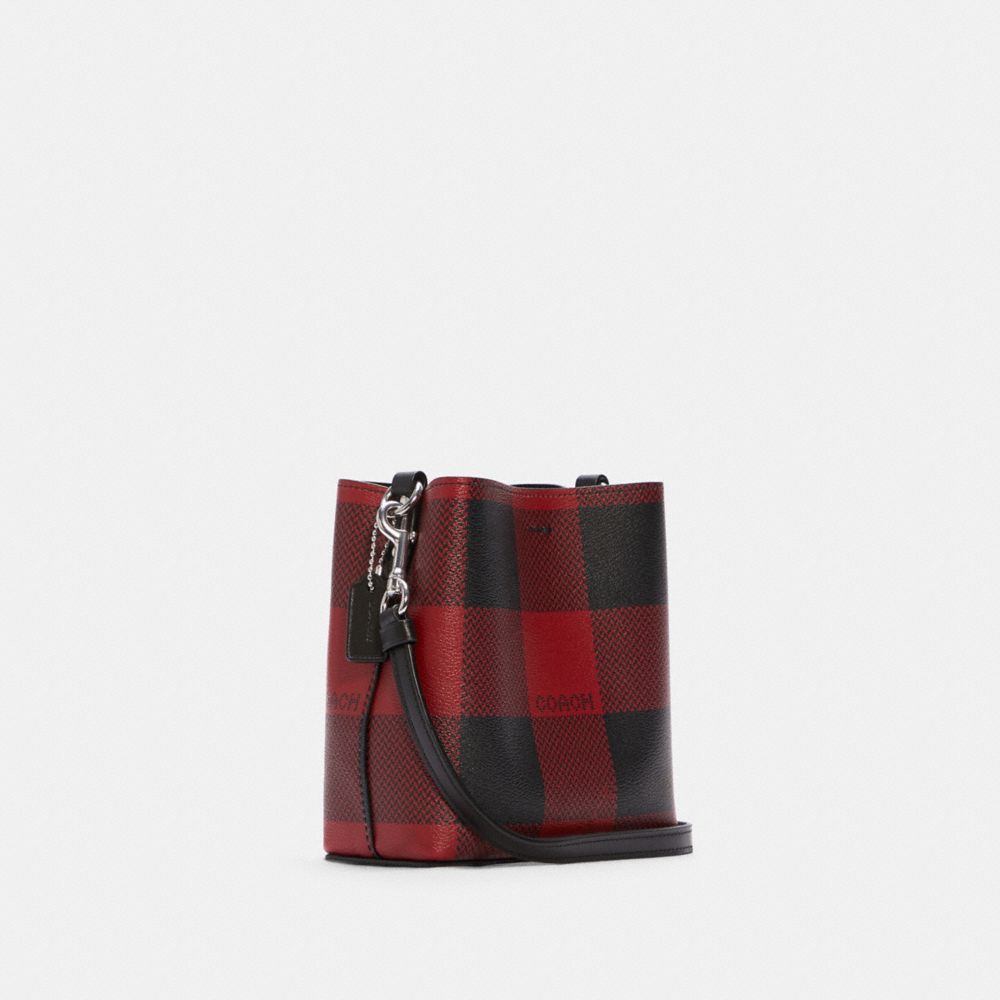 COACH® | Mini Town Bucket Bag With Buffalo Plaid Print