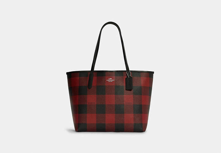 City Tote With Buffalo Plaid Print image number 0