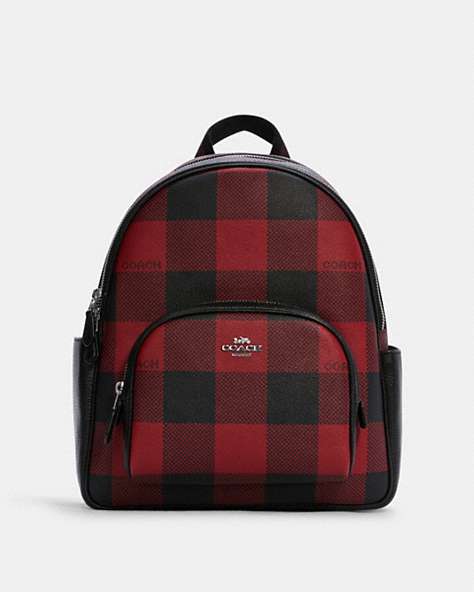 Court Backpack With Buffalo Plaid Print