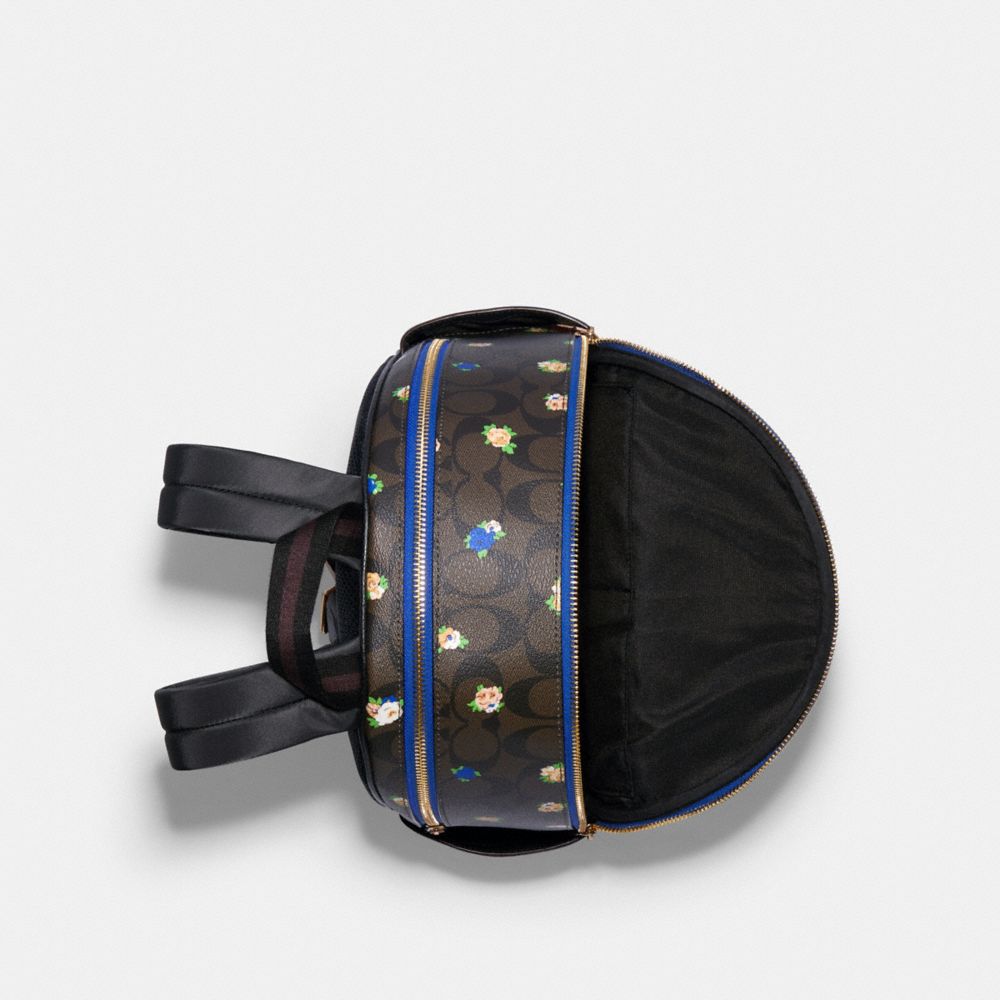 Coach Court Backpack In Signature Canvas With Vintage Mini Rose Print