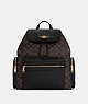 COACH®,BABY BACKPACK IN SIGNATURE CANVAS,Signature Coated Canvas,Large,Travel,Gold/Brown Black,Front View