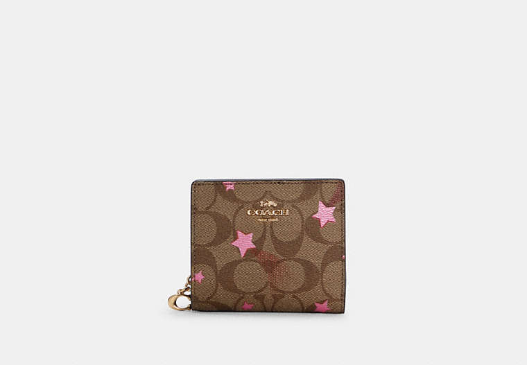 Snap Wallet In Signature Canvas With Disco Star Print