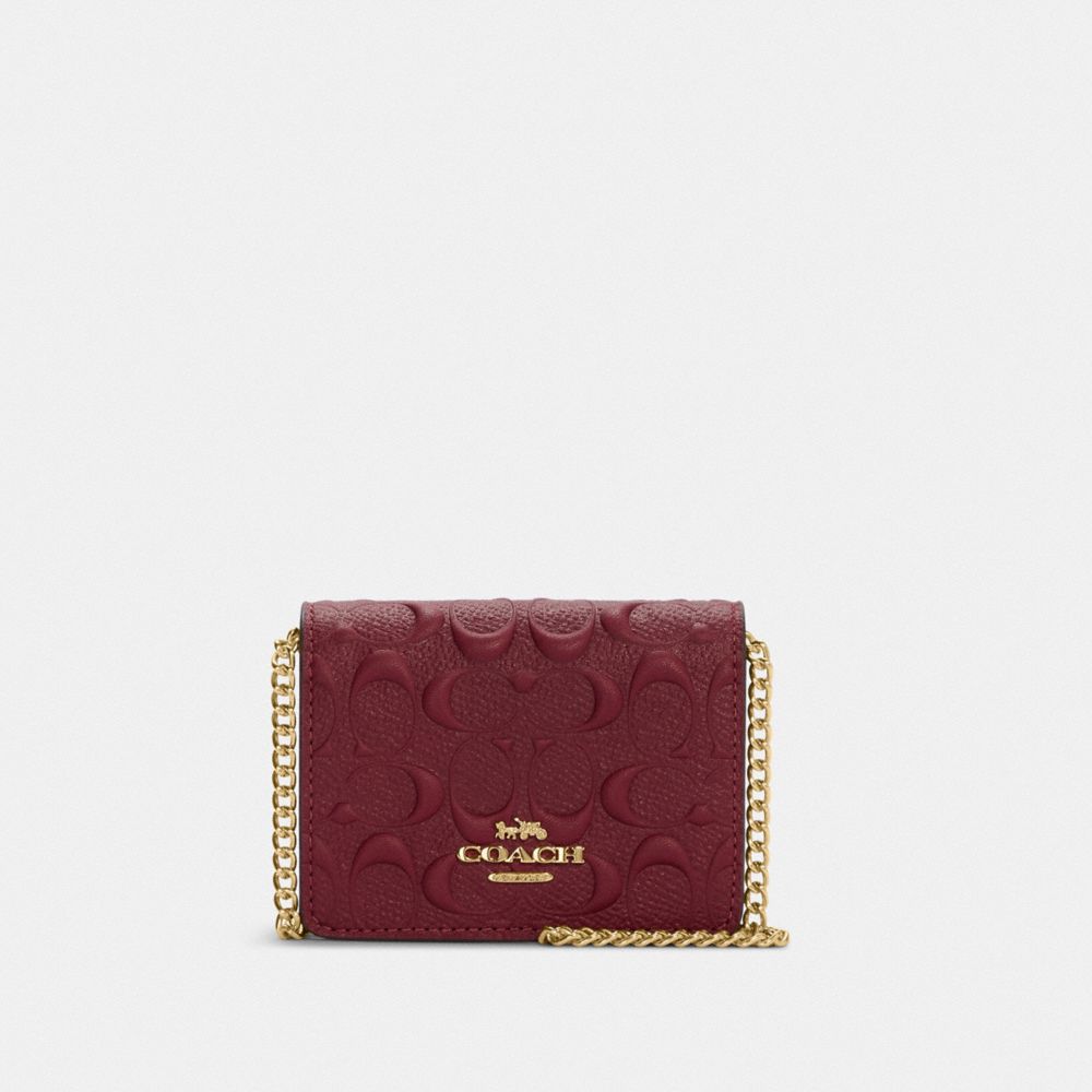 COACH OUTLET® | Mini Wallet On A Chain In Signature Leather