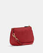 COACH®,NOLITA 19 IN SIGNATURE LEATHER,Smooth Calf Leather,Mini,Gold/1941 Red,Angle View