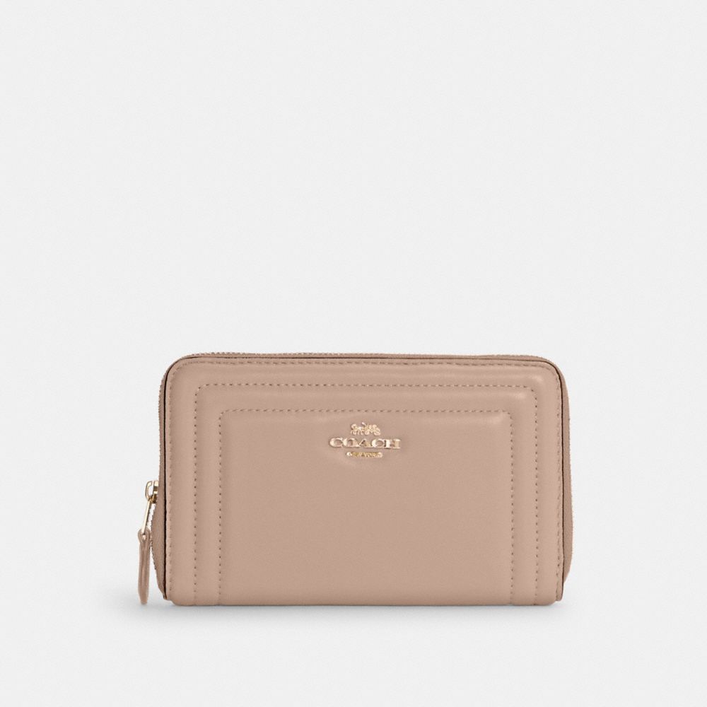 COACH® Medium Id Zip Wallet In Colorblock With Border Quilting