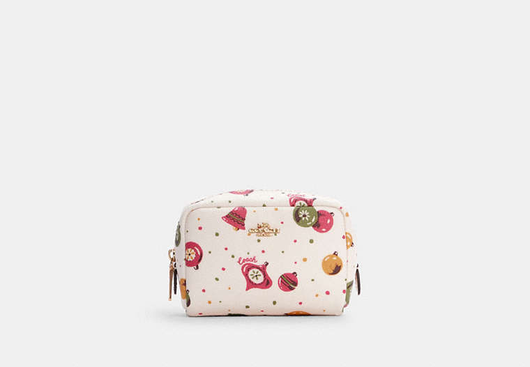 Boxy Mini Cosmetic Case With Ornament Print image number 0