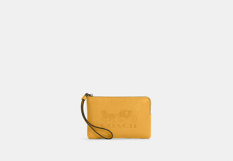 Corner Zip Wristlet With Horse And Carriage image number 0