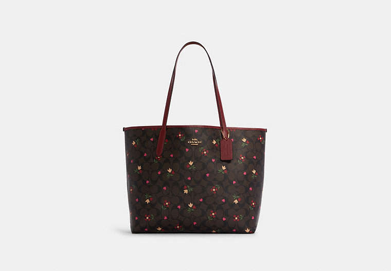 COACH® | City Tote In Signature Canvas With Heart Petal Print