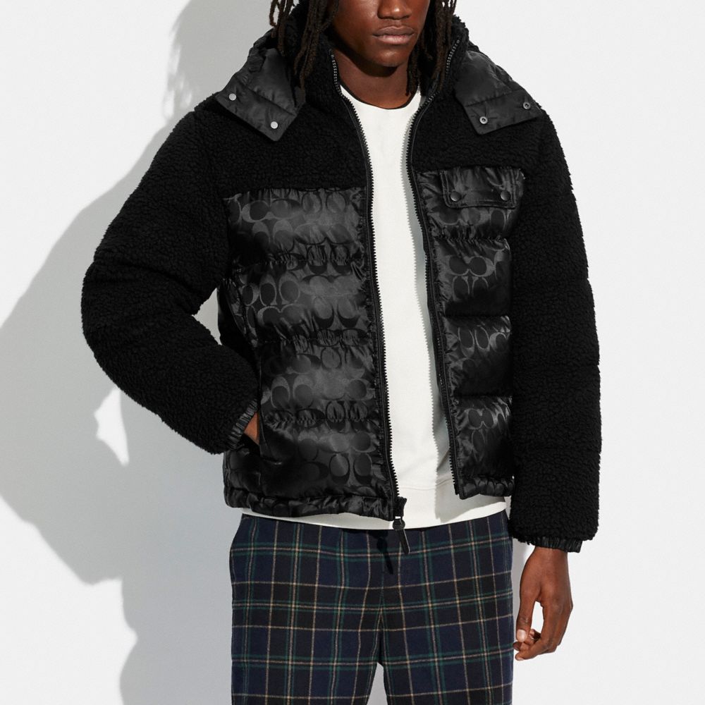 COACH® | Sherpa And Nylon Puffer