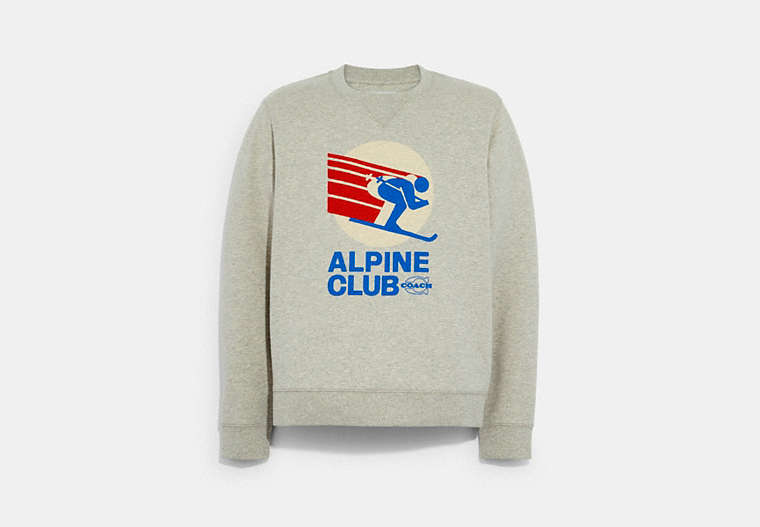Sweatshirt à col rond avec graphique Club de ski alpin en coton biologique image number 0