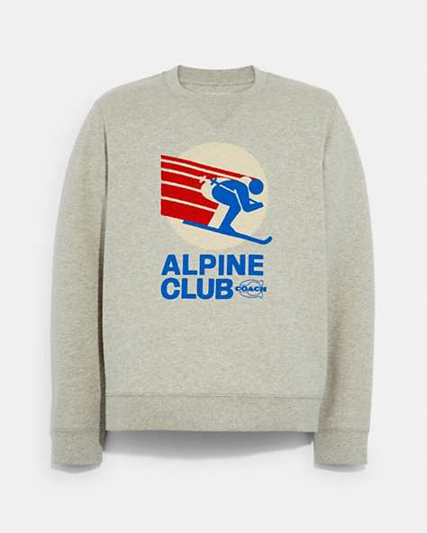 Sweatshirt à col rond avec graphique Club de ski alpin en coton biologique
