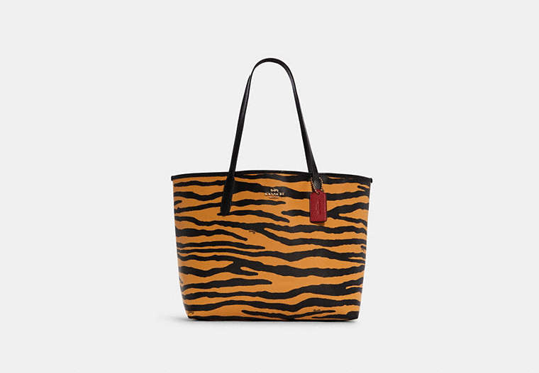City Tote With Tiger Print image number 0