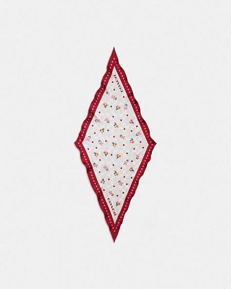 Valentine's Day Floral Print Silk Diamond Scarf