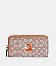 COACH®,ACCORDION ZIP WALLET IN SIGNATURE JACQUARD WITH FOX MOTIF,Brass/Cocoa Burnished Amb,Front View