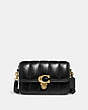 COACH®,STUDIO SHOULDER BAG WITH QUILTING,Smooth Leather,Small,Brass/Black,Front View