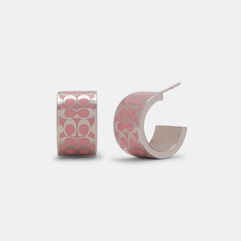 Signature Enamel Huggie Earrings