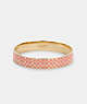 COACH®,SIGNATURE ENAMEL BANGLE,Brass,Gold/Pink,Front View
