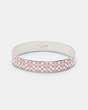 COACH®,SIGNATURE ENAMEL BANGLE,Brass,Silver/Pink,Front View