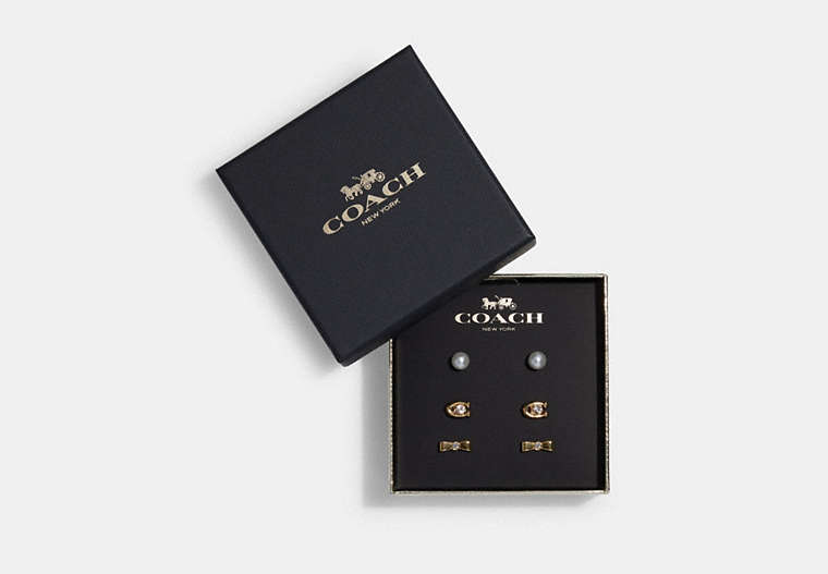 Signature And Bow Stud Earrings Set