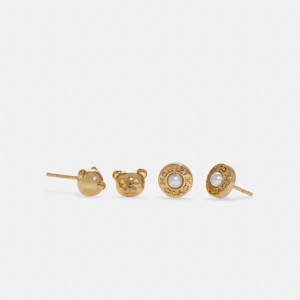 COACH® | Bear And Pearl Stud Earrings Set