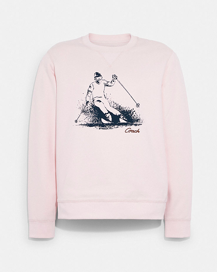 Ski Graphic Crewneck Sweatshirt In Organic Cotton