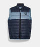 COACH®,PACKABLE LIGHTWEIGHT DOWN JACKET,Fabric,India Blue Ink,Front View