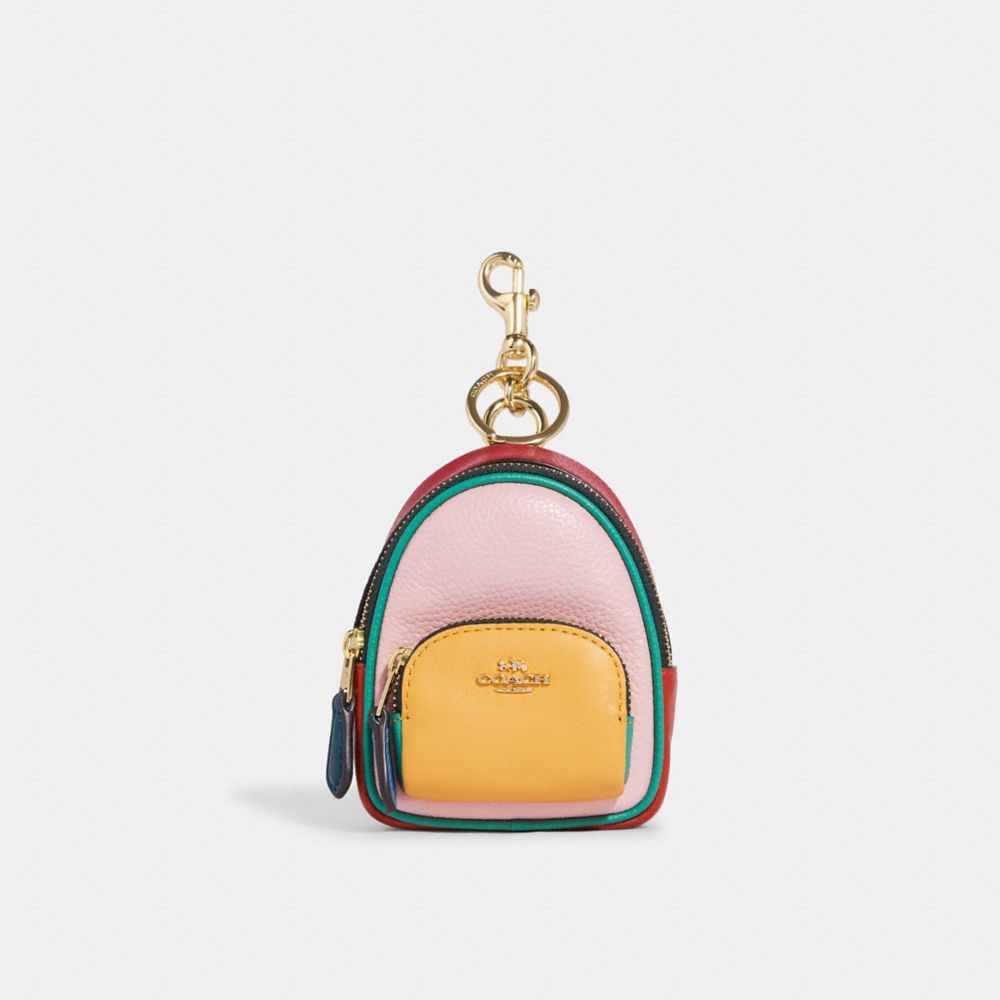 COACH® Mini Court Backpack Bag Charm In Colorblock