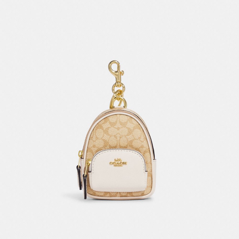 COACH® | Mini Court Backpack Bag Charm In Signature Canvas