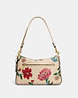 Soft Tabby Shoulder Bag With Floral Bouquet Print