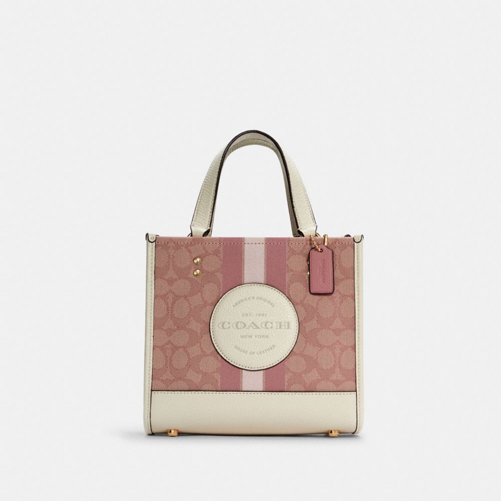 COACH® | Dempsey Tote 22 In Signature Jacquard With Coach Patch And Heart  Charm