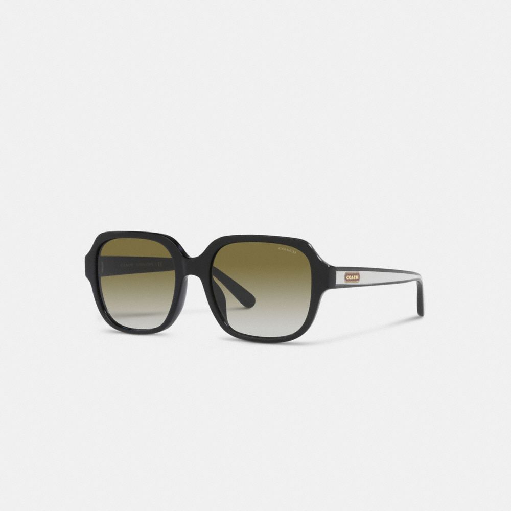 Coach Square Sunglasses In Black/chalk | ModeSens